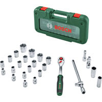 Bosch 1/2" Ratschen Set mit Steckschlüsseln, 26-teilig grün, Drehmoment bis 768 Nm, im Koffer