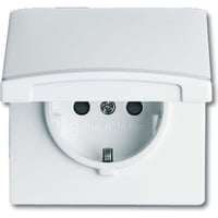 4011395172230 - Busch-Jaeger Steckdose 1f ws glz Allwetter 44 up mBS merhBerührungsschutz horiz vert Klappd 20EUGKB-32-101