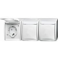 Busch-Jaeger Steckdose 2300/3 Einbau Aufputz weiß, Retail