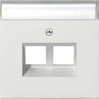 4010337460237 - Abdeckung mit 30 Grad Schrägauslass und Beschriftungsfeld für Tragring Modular Jack 2fach