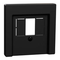 Merten Zentralplatte schwarz matt für Telekommunikations-Anschlussdosen TAE Audio USB schwarz (matt), Retail