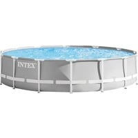 Intex Frame Pool Set Prism Rondo 126720GN, Ø 427 x 107cm, Schwimmbad grau/blau, Kartuschen-Filteranlage ECO 638G