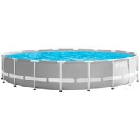 Intex Frame Pool Set Prism Rondo 126732GN, Ø 549 x 122cm, Schwimmbad grau/blau, Kartuschen-Filteranlage OPTIMO 636G