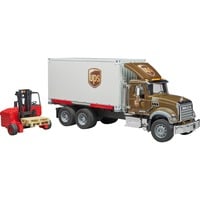 Mack Granite UPS Logistik-LKW, Modellfahrzeug mit Mitnahmestapler Maßstab: 1:16 Altersangabe: ab 4 Jahren Gewicht: 2.894 g