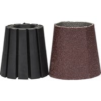Bosch Aufnahmeschaft & Schleifhülsen-Set 80 ASK 30 SET, konisch, Schleifteller 2-teilig, Körnung 80, für Schleifroller PRR 250 ES