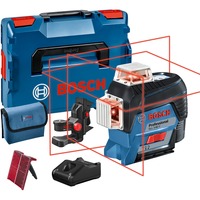 Bosch Linienlaser GLL 3-80 C Professional, L-BOXX, Kreuzlinienlaser blau/schwarz, mit roten Laserlinien, Li-Ionen Akku 2,0Ah