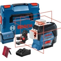 Bosch Linienlaser GLL 3-80 C Professional, L-BOXX, Kreuzlinienlaser blau/schwarz, mit roten Laserlinien, Li-Ionen Akku 2,0Ah