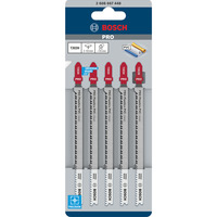 Bosch PRO Plastics PVC and PMMA clean Stichsägeblatt T 302 H, 132mm 5 Stück