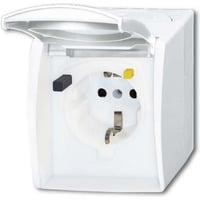 Busch-Jaeger Fehlerstromschutzschalter Steckdose CEE 7/3 Typ F Einsatz grau, Retail