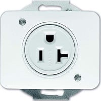 Busch-Jaeger Steckdosen Einsatz ohne Schutzkontakt mit Schraubbefestigung weiß, Retail