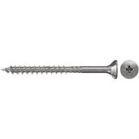 fischer Spanplattenschraube PowerFast 6,0 x 80 Senkkopf PZ 100 Stück, Teilgewinde, nicht rostender Stahl A2