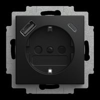 Busch-Jaeger USB Steckdosen Einsatz schwarz, Retail