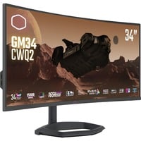 Cooler Master GM34-CWQ2, Gaming-Monitor 86.4 cm (34 Zoll), schwarz, UWQHD, VA, Curved, Quantum Dot, 180Hz Panel