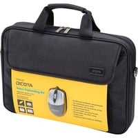 DICOTA Value Toploading Kit mit kabelgebundener Maus, Notebooktasche schwarz, bis 39,6 cm (15,6")