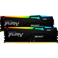 Kingston FURY DIMM 32 GB DDR5-6400 (2x 16 GB) Dual-Kit, Arbeitsspeicher schwarz, KF564C32BBAK2-32, FURY Beast RGB, INTEL XMP