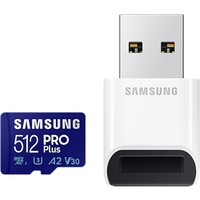 SAMSUNG PRO Plus 512 GB SDXC (2023), Speicherkarte UHS-I U3, Class 10, V30, inkl. USB-Adapter