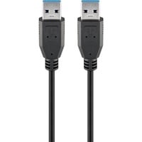 goobay USB 3.2 Gen 1 Kabel, USB-A Stecker > USB-A Stecker schwarz, 1,8 Meter
