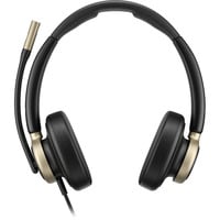 HP Poly Mission 825 kabelgebundenes Stereo-USB-Headset BULK schwarz, USB Type-C und Type-A, PU-Leder-Ohrpolster (Oberflächenmaterial)