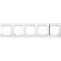 Merten Rahmen fünffach mit Beschriftungsträger glänzend weiß (glänzend), Retail