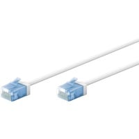 goobay Ultraflexibles Cat.6a Patchkabel slim, U/UTP weiß, 3 Meter, extrakurze Stecker