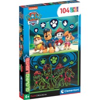 Clementoni Glowing Lights - Paw Patrol, Puzzle 104 Teile