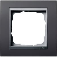 Gira Abdeckrahmen 1-fach mit Aluminium-Zwischenrahmen Event anthrazit, Retail