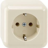 Merten Schutzkontakt-Steckdose Aufputz mit Schraubbefestigung und Steckklemmen Typ F weiß, Retail