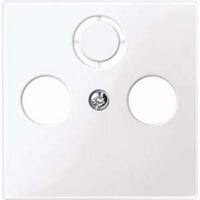 Merten Zentralplatte Antennendose für Antennensteckdose, glänzend, antibakteriell, Thermoplast weiß (glänzend), Retail