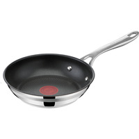 Bratpfanne TEFAL Jamie Oliver Cook Smart Pfanne Induktion mit Antihaftversiegelung silber (edelstahlfarben) H5cm Ø20cm Pfannen Thermo-Signal bei idealer Bratttemperatur für alle Herdarten geeignet