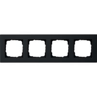 Gira Abdeckrahmen vierfach flach matt, Abdeckung schwarz, Retail