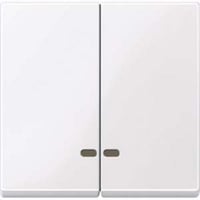 Merten Doppelwippe zweiteilige Wippe mit Kontrollfenster für Schalter und Taster weiß (glänzend), Retail