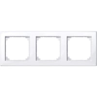 Merten Rahmen dreifach waagerecht und senkrecht, glänzend, antibakteriell, Thermoplast weiß (glänzend), Retail