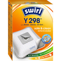 Swirl Staubsaugerbeutel Y 298 (Y198) EcoPor 4 Beutel, 1 Abluftfilter