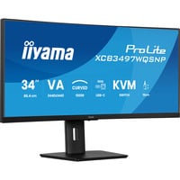 iiyama ProLite XCB3497WQSNP-B1, LED-Monitor 86.4 cm (34 Zoll), schwarz (matt), WQHD, VA, Curved, Adaptive-Sync, USB-C, USB-Hub, 120Hz Panel