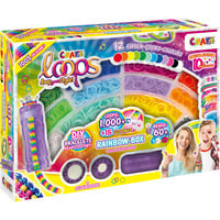 4059779059661 - Loops Rainbow Box mit mehr als 1000 Loops in 12 Farben Häkelnadel und Verschlüssen Aufbewahrungsbox