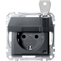Merten Schutzkontaktsteckdose mit Klappdeckel anthrazit, Retail