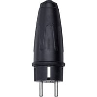 Merten Vollguss Schutzkontakt Stecker 16 Ampere Wechselstrom 250 Volt Typ 122051 schwarz, Retail