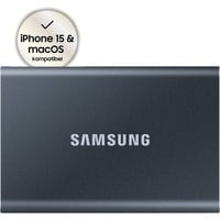 SAMSUNG Portable SSD T7 2TB, Externe SSD grau, USB-C 3.2 Gen 2 (10 Gbit/s), extern