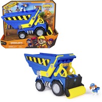 Spin Master Rubble & Crew - Premium Baufahrzeug, Spielfahrzeug mit Kippmulde, Planierwalze, Lichtern und Geräuschen und Wheeler-Figur