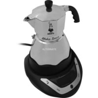 Moka Timer, Espressomaschine silber/schwarz, 3 Tassen Kapazität: 3 Tassen/0,145 Liter