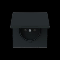 Busch-Jaeger Steckdose mit Erdungsstift mit Klappdeckel schwarz, Retail