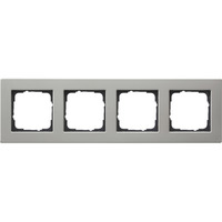 Gira Abdeckrahmen vierfach für flachen Einbau, Abdeckung edelstahl, Retail