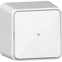 Gira Wipp-Kontrollschalter Aus-Wechselschalter mit Montageplatte weiß, Retail