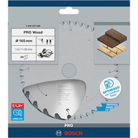 Bosch PRO Wood cordless Kreissägeblatt, Ø 165mm, 24Z Bohrung 30mm, für Akku-Handkreissägen