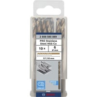 Bosch Professional PRO Stainless Steel HSS-Co Spiralbohrer, Ø 6mm 10 Stück, Arbeitslänge 57mm
