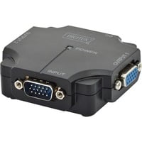 VGA Splitter 350MHz, 2-Port, Video-Splitter schwarz Verwendung: Identische Darstellung eines Bild einer Videoquelle auf 2 Monitore Anschlüsse: 1x Dsub (VGA, Buchse) auf 2x Dsub (VGA, Buchse)