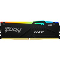 Kingston FURY DIMM 32 GB DDR5-4800  , Arbeitsspeicher schwarz, KF548C38BBA-32, FURY Beast RGB, INTEL XMP