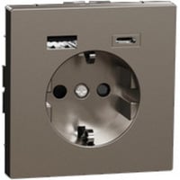 Merten Schutzkontakt Steckdose mit USB Ladegerät, Typ MEG2367-6050, Unterputz, 16 Ampere, 250 Volt nickel, Retail
