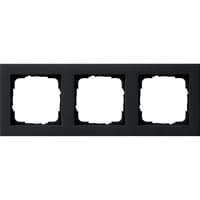 Gira Abdeckrahmen dreifach, lackiert, matt, Kunststoff, Thermoplast, Unterputzmontage schwarz (matt), Retail