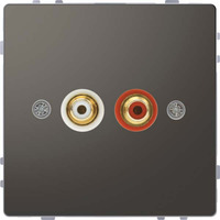 Merten Steckdose für Audio Anschluss mit zwei Chinch-Steckbuchsen anthrazit, Retail